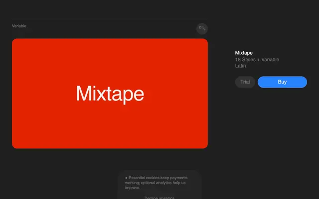 Mixtape specimen from Superior Type