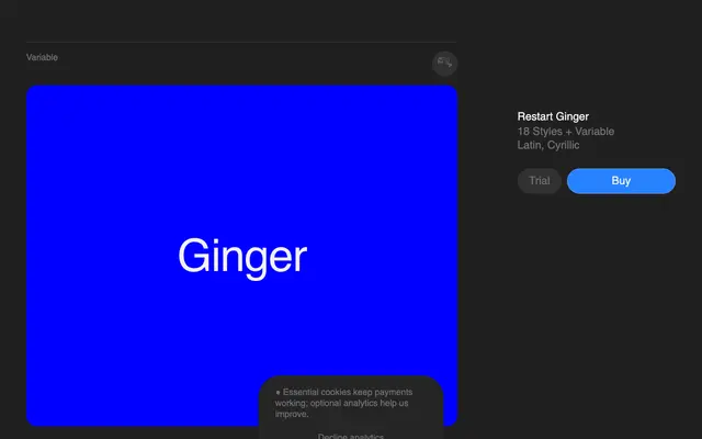 Restart Ginger specimen from Superior Type