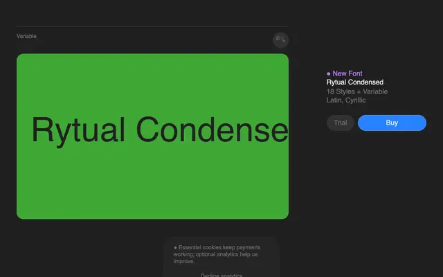 Rytual Condensed specimen from Superior Type