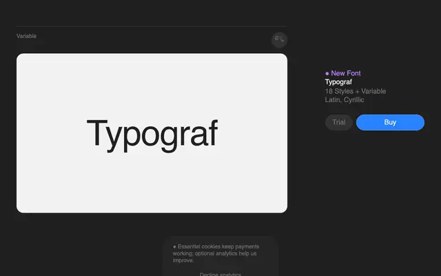 Typograf specimen from Superior Type
