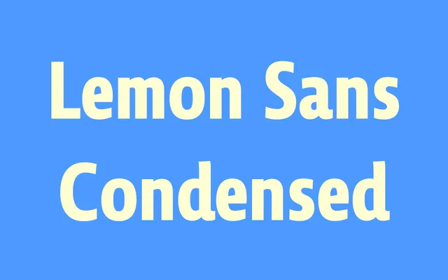 Lemon Sans Condensed specimen from Supertype