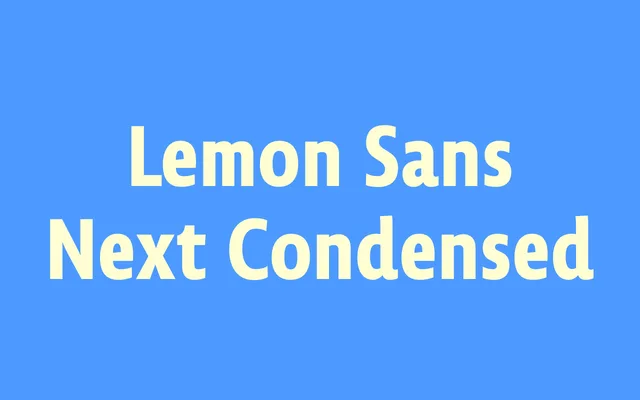 Lemon Sans Next Condensed specimen from Supertype