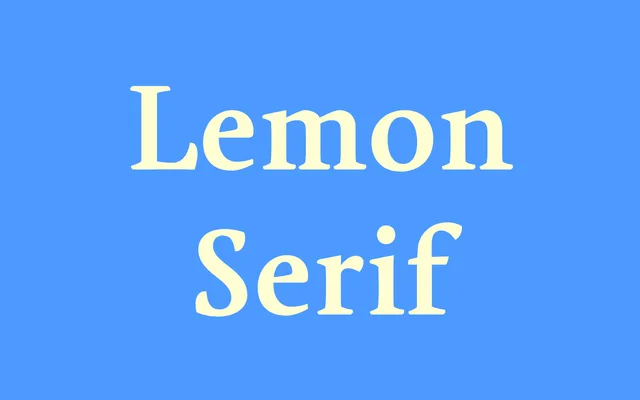 Lemon Serif specimen from Supertype