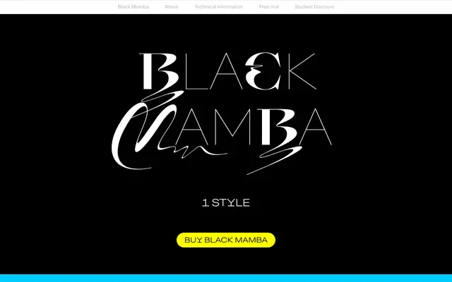 Black Mamba specimen from Swiss Typefaces