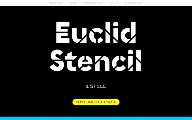 Euclid Stencil specimen from Swiss Typefaces