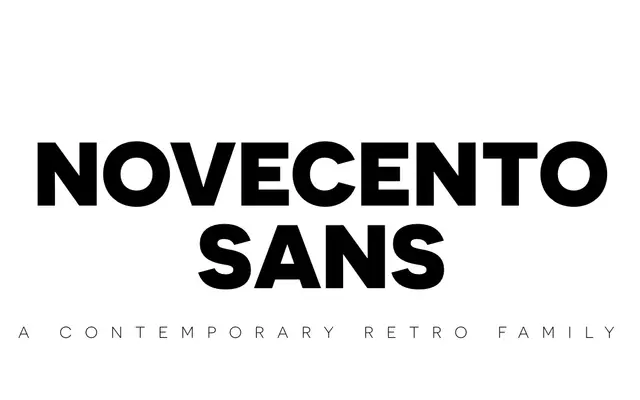 Novecento Sans specimen from Synthview
