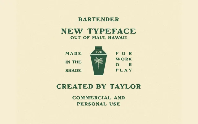 Bartender specimen from Taylor Penton