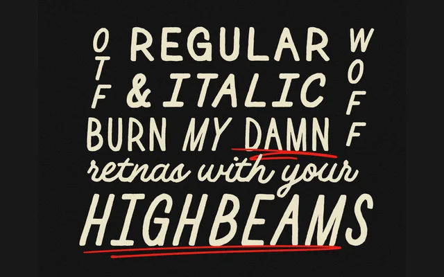 Highbeams specimen from Taylor Penton