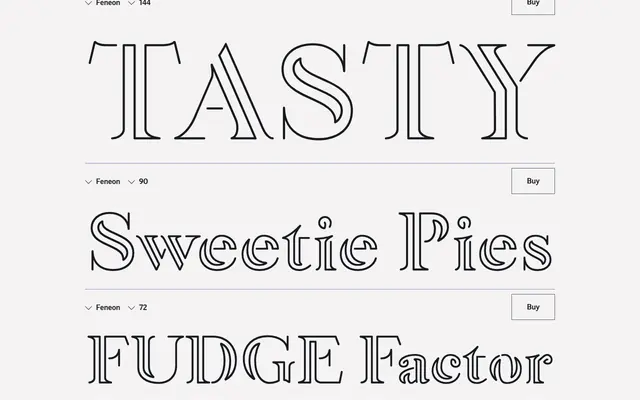 Feneon specimen from Teeline Fonts