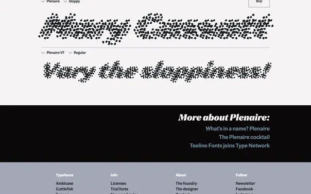 Plenaire specimen from Teeline Fonts