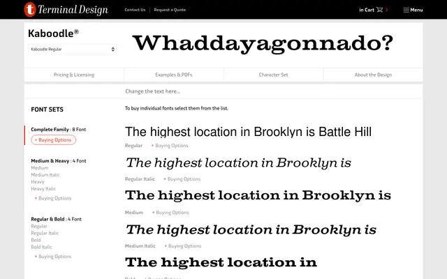 Kaboodle specimen from Terminal Design