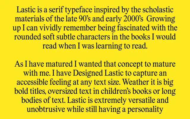 Lastik Free Font specimen from That That Type