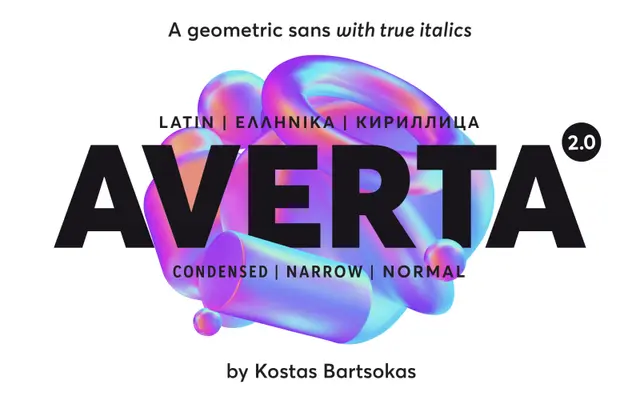 Averta specimen from The Designers Foundry