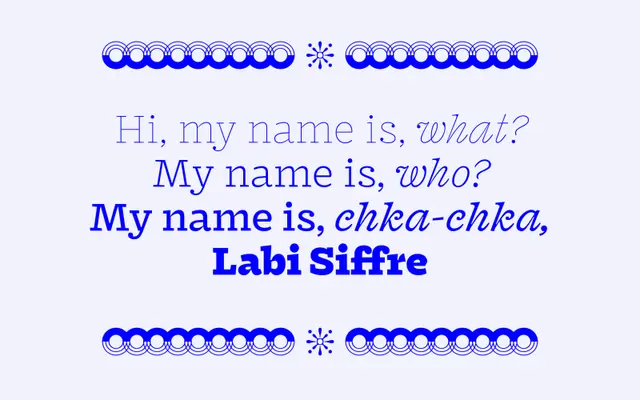 Fragen specimen from The Designers Foundry