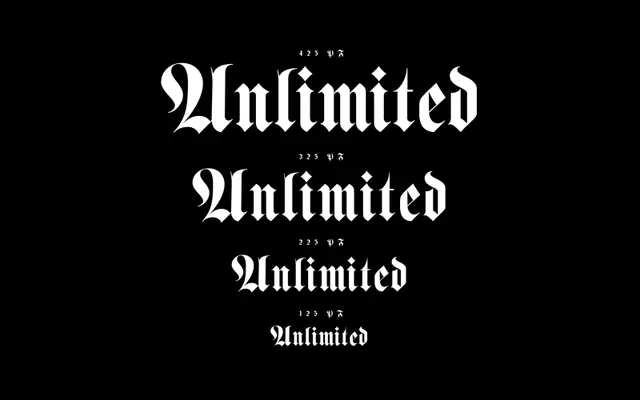 Luxus Gothic specimen from The Designers Foundry