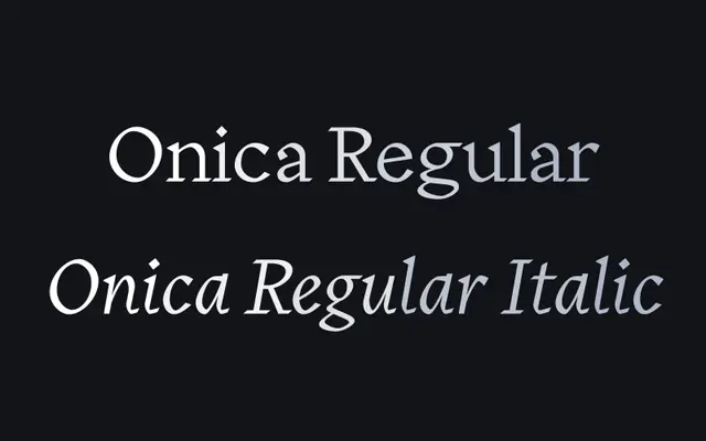 Onica specimen from The Designers Foundry