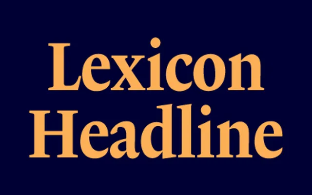 Lexicon Headline specimen from The Enschedé Font Foundry