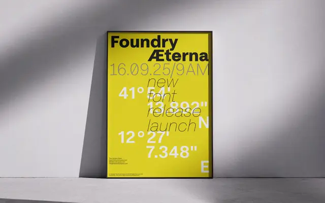 Foundry Aeterna specimen from The Foundry Types