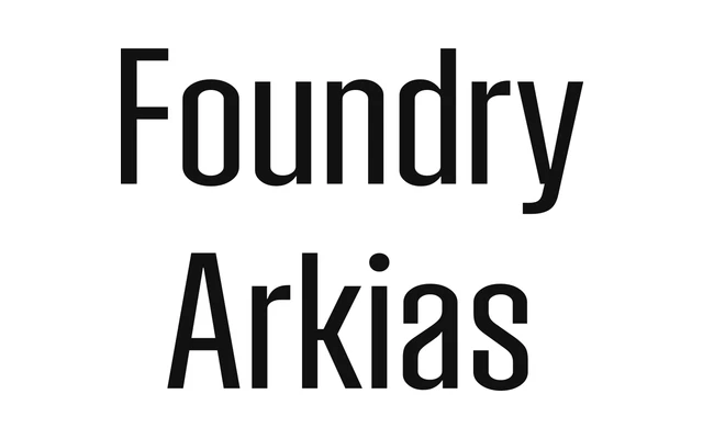 Foundry Arkias specimen from The Foundry Types