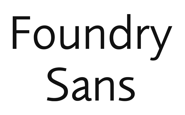 Foundry Sans specimen from The Foundry Types