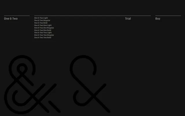 One & Two specimen from The Letters