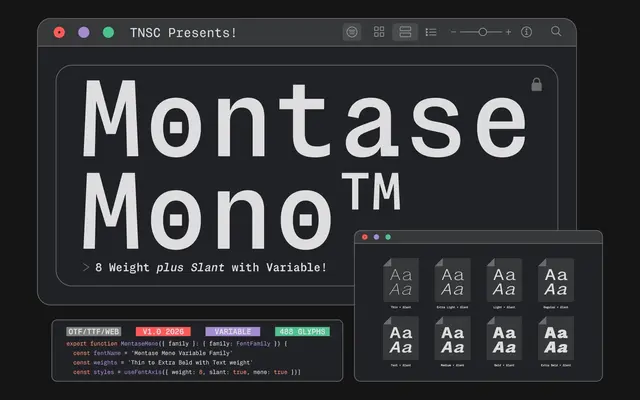 Montase Mono specimen from The Native Saint Club
