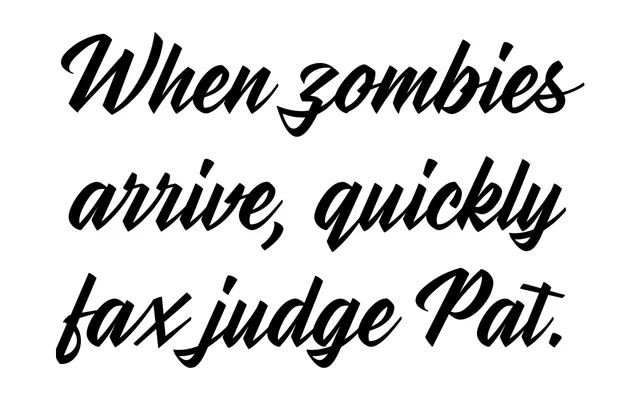 Stylenoir Script specimen from The Northern Block