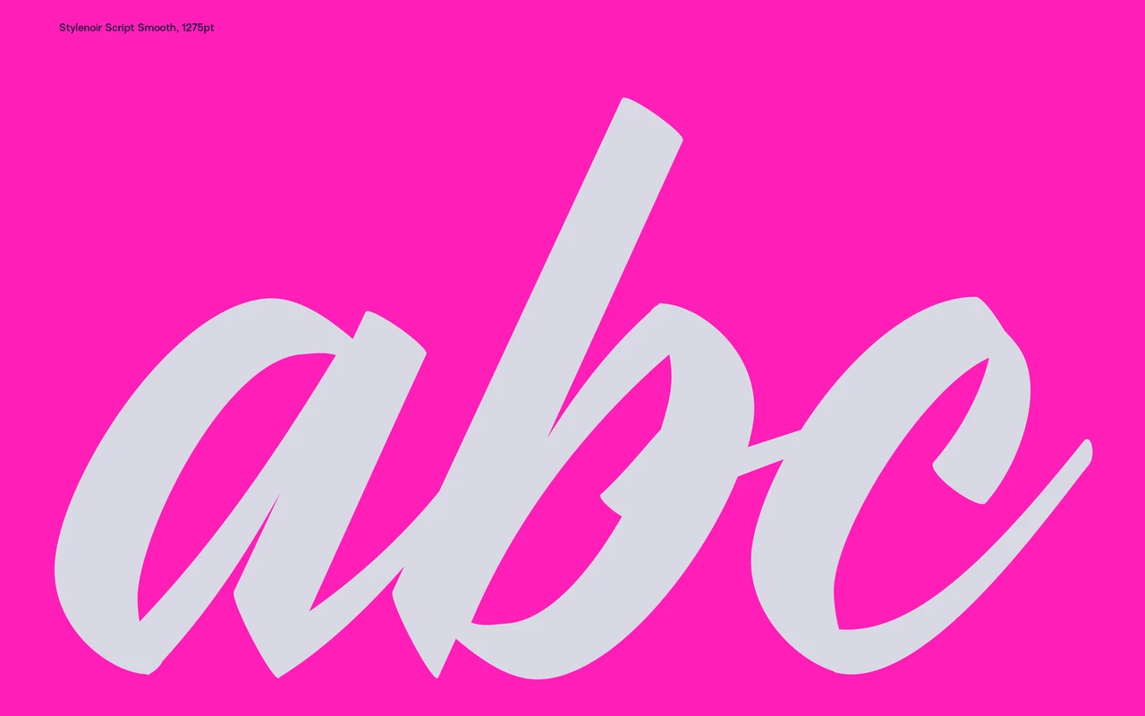 Stylenoir Script specimen from The Northern Block