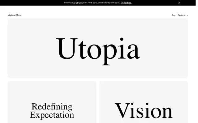 Moderat Mono specimen from Tightype