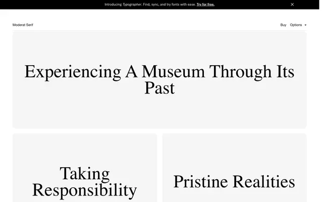 Moderat Serif specimen from Tightype
