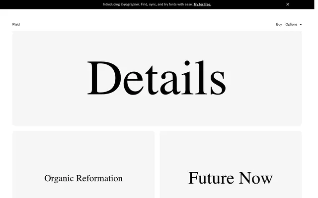 Plaid specimen from Tightype
