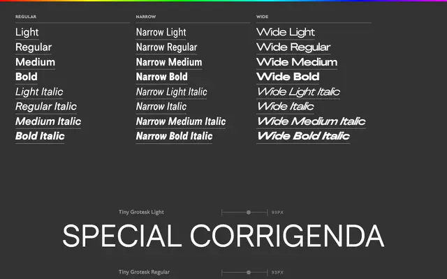 Tiny Grotesk specimen from Tiny Type Co.