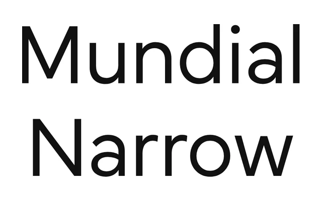 Mundial Narrow specimen from Tipotype