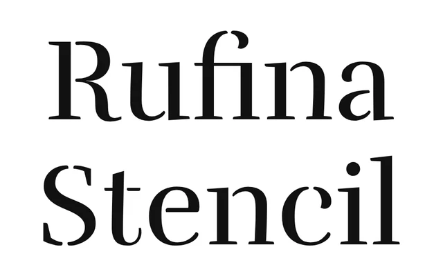 Rufina Stencil specimen from Tipotype