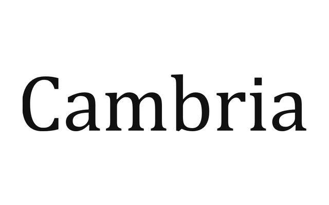 Cambria specimen from Tiro Typeworks
