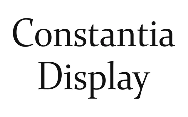 Constantia Display specimen from Tiro Typeworks