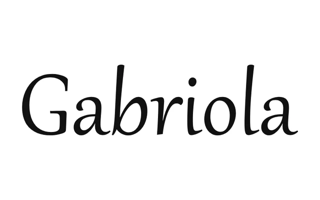 Gabriola specimen from Tiro Typeworks