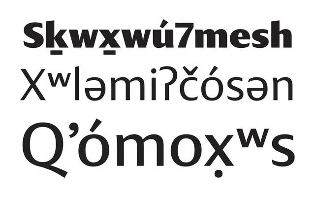 Skeena Indigenous specimen from Tiro Typeworks