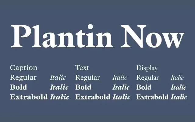 Plantin Now specimen from Tosche