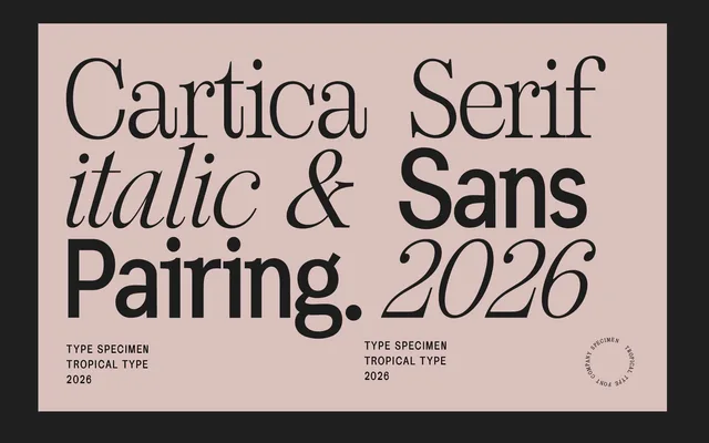 Cartica Serif specimen from Tropical Type