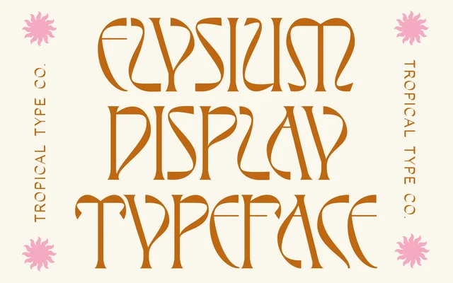 Elysium Display Font specimen from Tropical Type