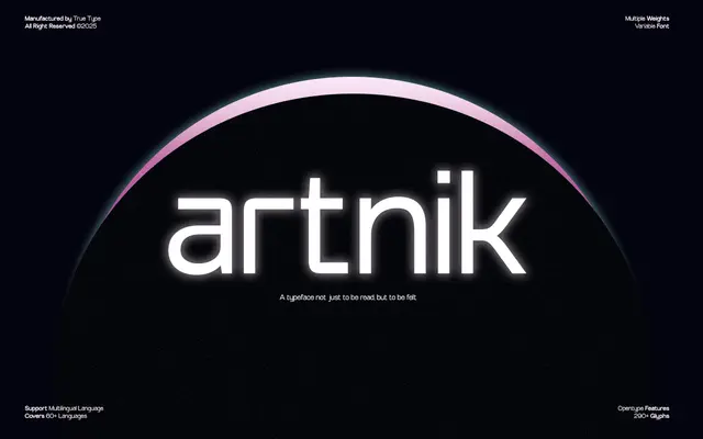 TRT Artnik specimen from TrueType