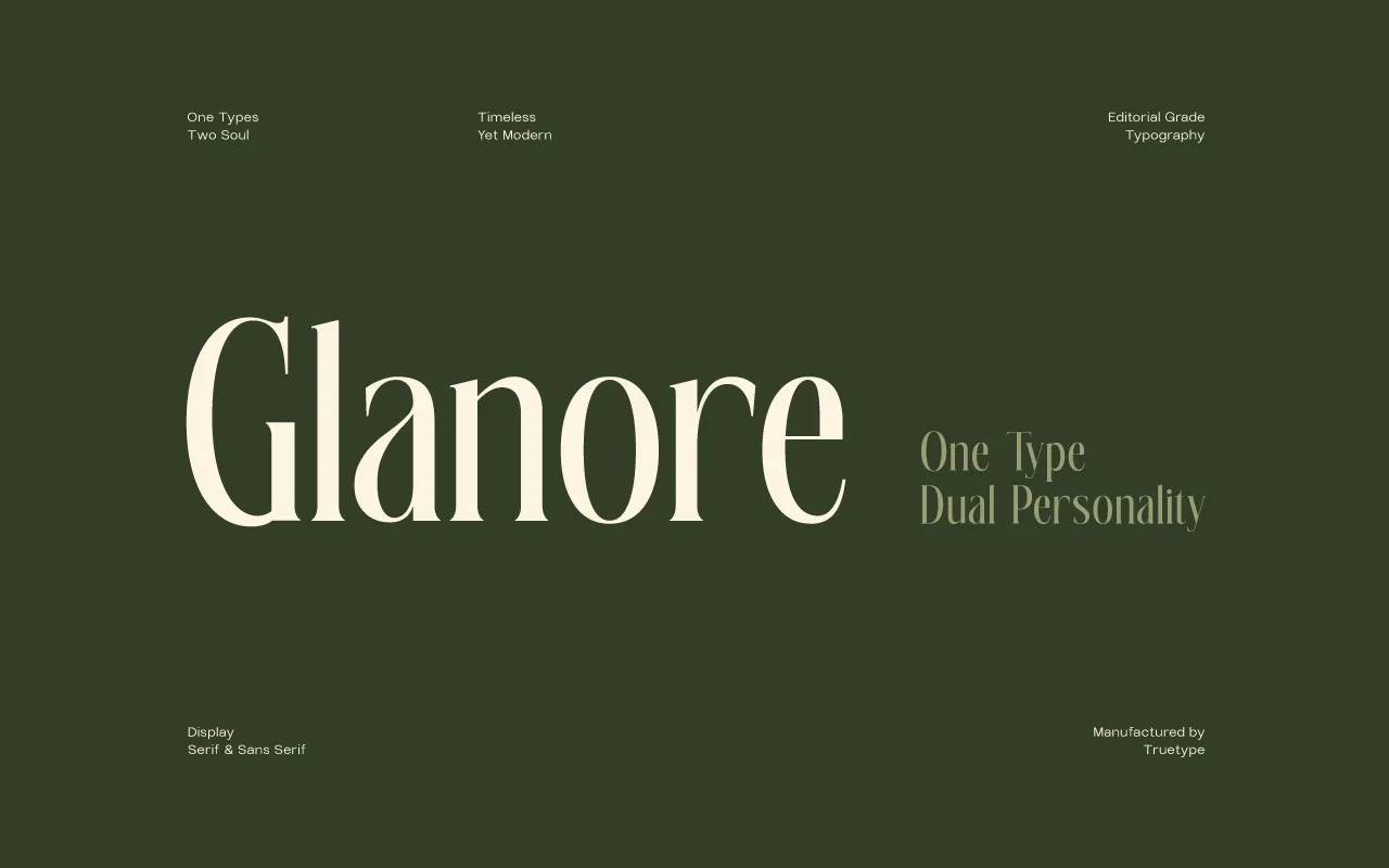 TRT Glanore specimen from TrueType