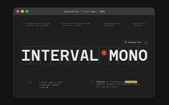 TRT Interval specimen from TrueType