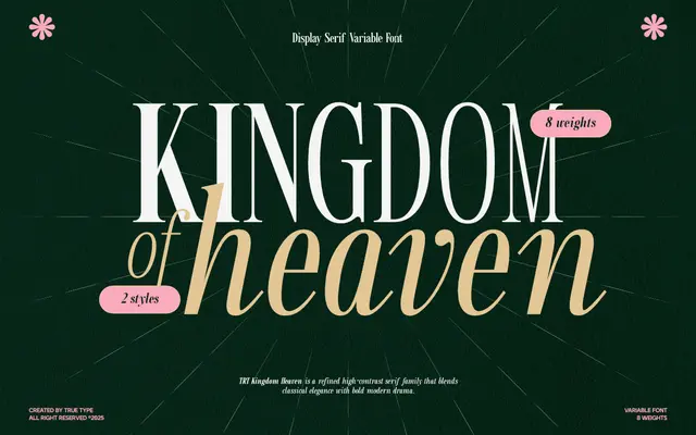TRT Kingdom Heaven specimen from TrueType