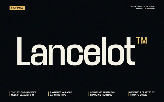 TRT Lancelot specimen from TrueType