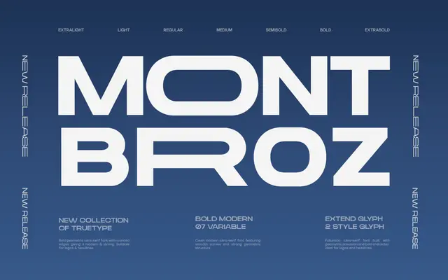 TRT MONR BROZ specimen from TrueType