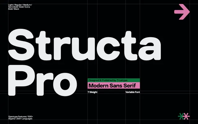 TRT Structa Pro specimen from TrueType
