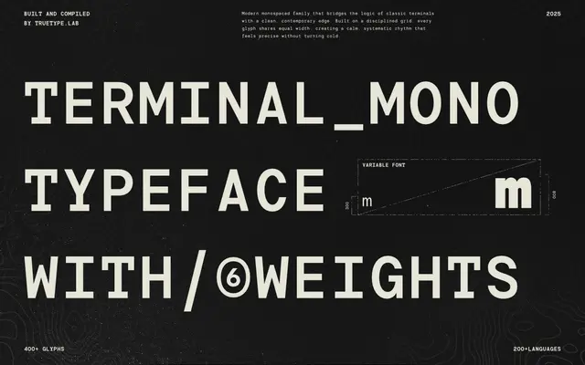 TRT Terminal Mono specimen from TrueType