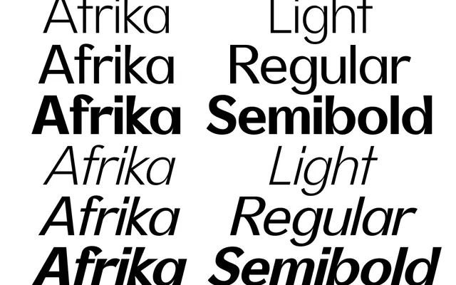 Afrika Sans specimen from Trulytype